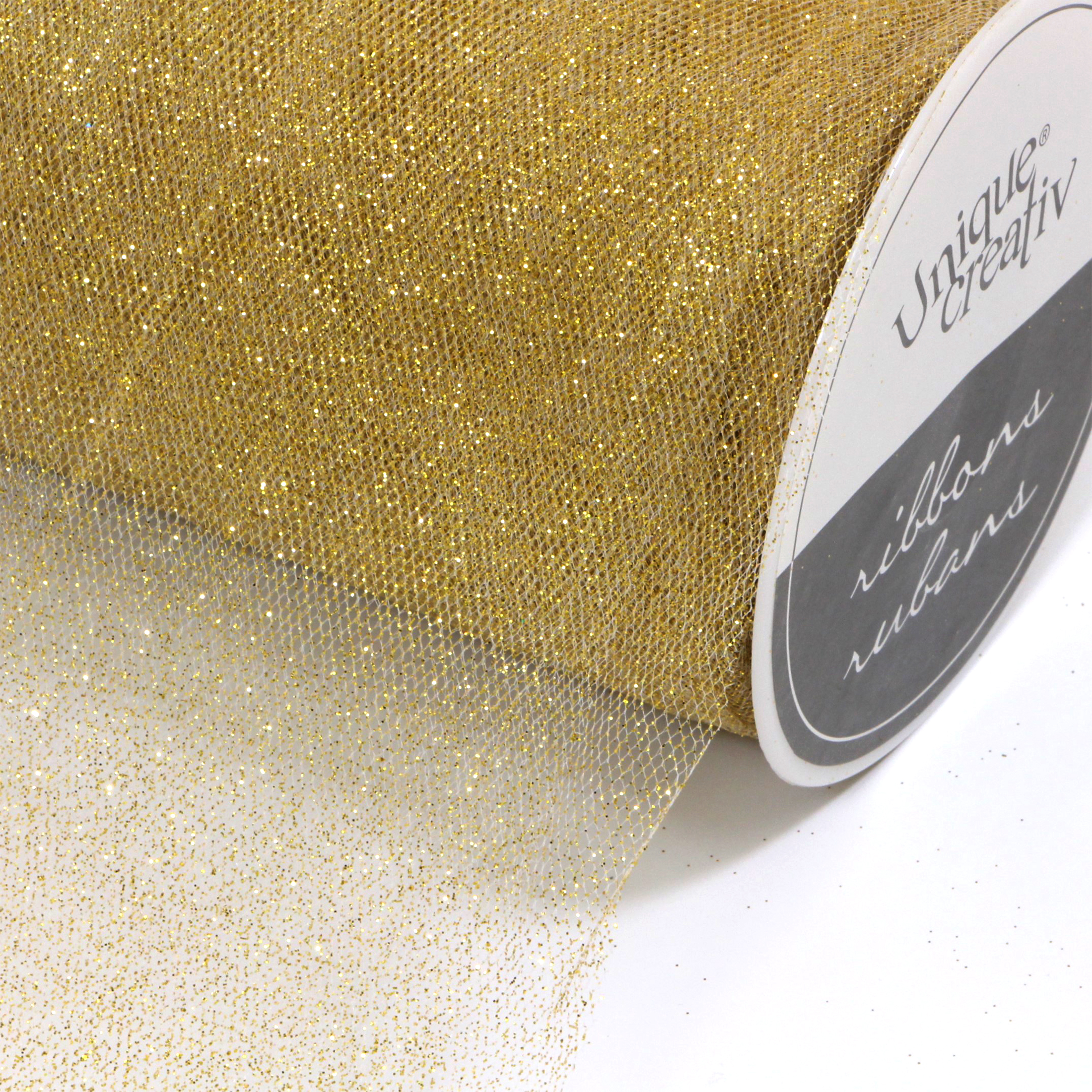 UNIQUE CREATIV ruban, tulle, or métallique, 60 cm × 14,63 m (24 po × 16 vg)