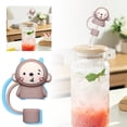 thumbnail image 2 of Binwennn plus plus Tube Neon Colorful Silicone Cartoon Straw Caps And Reusable Drink Covers For Kids, 2 of 4