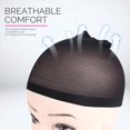 thumbnail image 4 of 4PCs Brown Stocking Wig Caps Stretchy Nylon Wig Caps for Women, 4 of 6