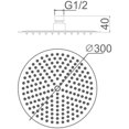thumbnail image 2 of Stainless Steel Shower Head - Water Saving Shower, 30CM Round Shower Head, Universal Rain Shower Head 1/2 Inch Thread, 360° Rotatable, 30° Tiltable, Easy to Install and Clean, 2 of 5
