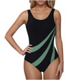 thumbnail image 3 of VBTAPA Women Racerback One Piece Swimsuit Slimming Athletic Training Bathing Suit Full Coverage Color Block Modest Swimwear Prime Sales Today Green M, 3 of 6