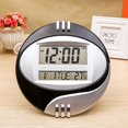 thumbnail image 3 of Temperature Display Digital Wall Electronic Clock LCD Moderne Calendar LED Bracket Watch Mute Of Home Office Decoration Black, 3 of 6