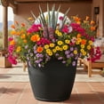 thumbnail image 2 of Sunnydaze Weather-Resistant Double-Walled Anjelica Outdoor Flower Pot Planter - 24" - Matte Black Finish, 2 of 10