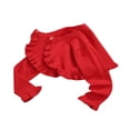 thumbnail image 2 of Little Girls Knitted Cardigan Solid Color Lace Long Sleeve Single Button Casual Tops, 2 of 6