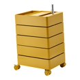 thumbnail image 4 of DOLITY Armoire de Rangement Roulante Chariot de Rangement Rotatif à 5 Niveaux pour Cuisine Dortoir Bureau Jaune, 4 of 9