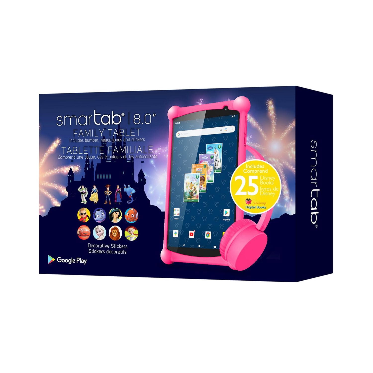 Ensemble tablette familiale Android Smartab 8 po de Disney avec écouteurs et étui antichoc