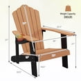 thumbnail image 3 of Gymax 2Pcs Oversized Adirondack Chair Lounge Adirondack Chair w/Adjustable Cup Holder Natural, 3 of 9