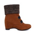 thumbnail image 4 of B91xZ Bottes à la Cheville pour Femmes avec Talon, Bottes de Neige à Enfiler Imperméables, Brun 9, 4 of 5