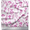 thumbnail image 1 of Soimoi Rose Moss Tissu Georgette Feuilles et Imprimé Floral d'Onagre 1 Yard 42 Pouces de Large, 1 of 3