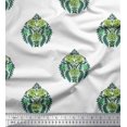 thumbnail image 1 of Soimoi Modal Satin Fabric Leaves & Floral Block Print Sewing Fabric Yard 42 Inch Wide, 1 of 3