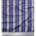 thumbnail image 1 of Soimoi Poly Georgette Fabric Leaves & Floral Block Print Fabric by The Yard 52 Inch Wide, 1 of 3