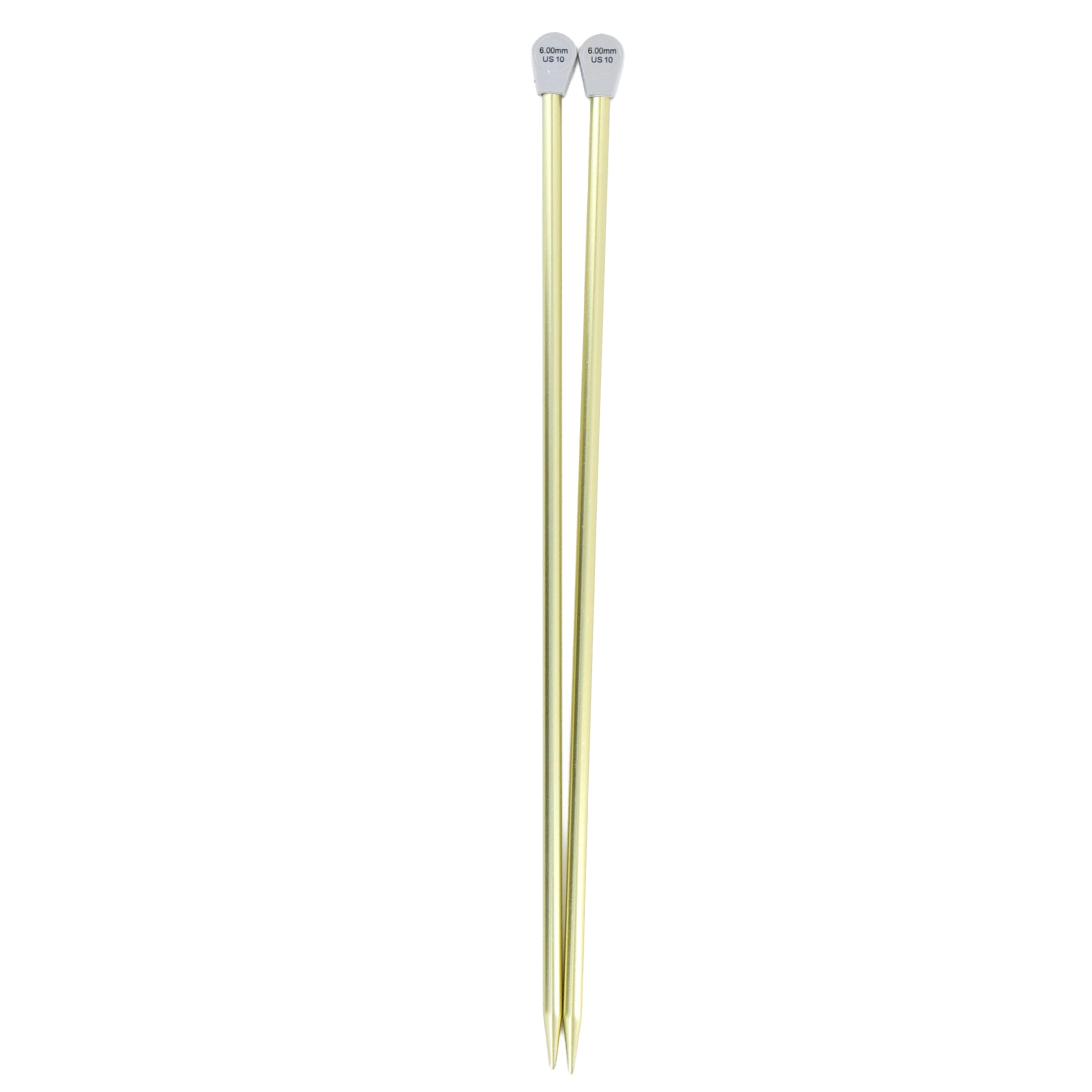 LOVE KNITTING Aiguilles à tricoter droites en aluminium, 30 cm (12 po), 6 mm (US 10)