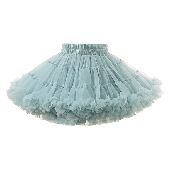 Splozh Infant Baby Girl's Fluffy Tutu Skirt Christmas Girls Tutu Skirt Toddler Ballet Puffy Tulle Skirt Ballet Dance Underskirt Layer Green,5-6 Years