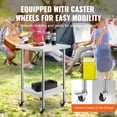 thumbnail image 4 of VEVOR Stainless Steel Work Table 24 x 24 x 38 Inch, with 4 Wheels, 3 Adjustable Height Levels, Heavy Duty Food Prep Worktable for Commercial Kitchen Restaurant, Silver, 4 of 9