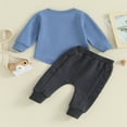 thumbnail image 3 of Toddler Boys 2PCS Pants Sets Solid Color Long Sleeve Sweatshirt and Drawstring Pants Sets 6-12 Months, 3 of 8