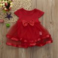thumbnail image 4 of MIASHUI Robe Barboteuse Tutu pour Bébé Fille à Manches Courtes, Robe de Princesse pour Fête d'Anniversaire, Rouge, 12-18 Mois, 4 of 7