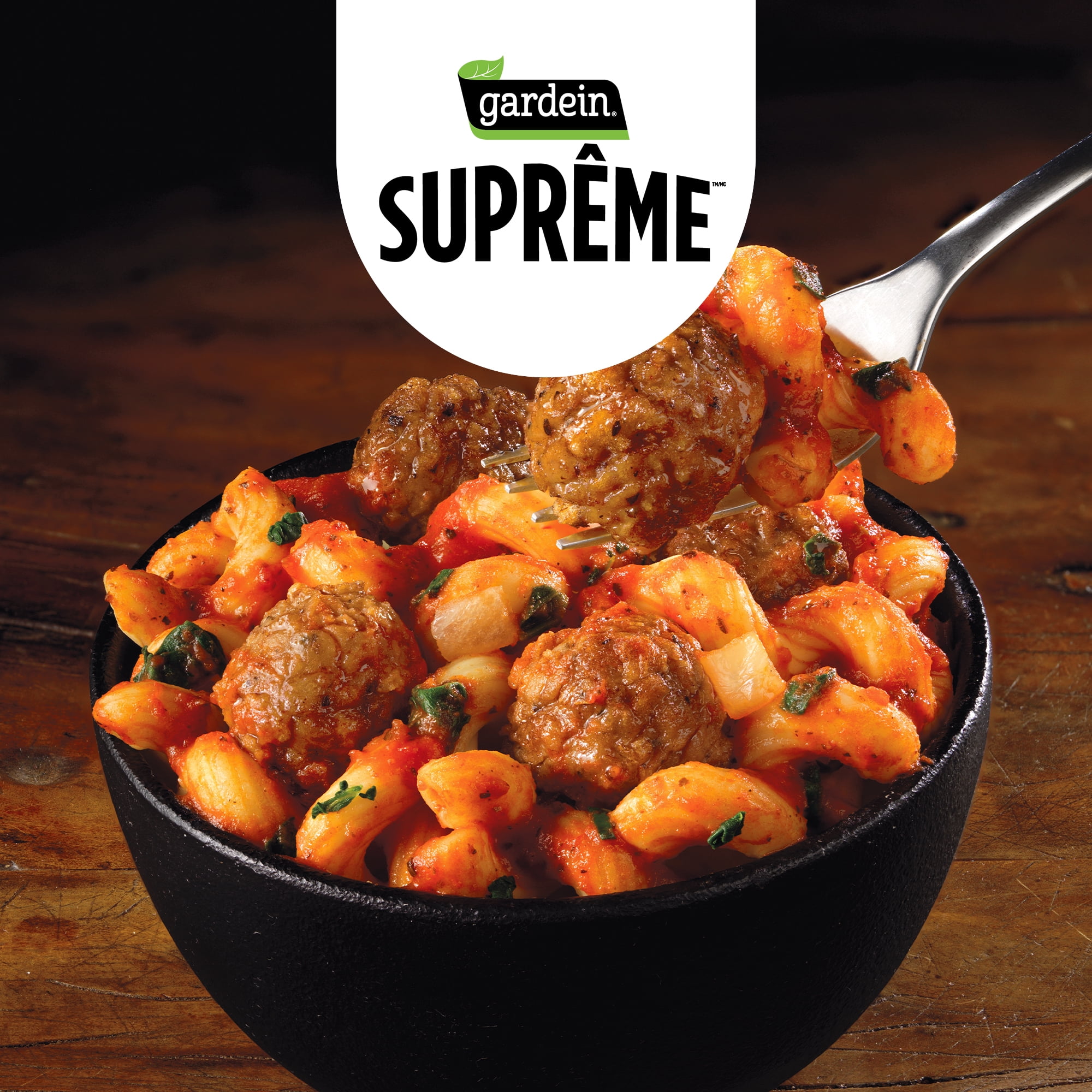 Gardein Suprême Plant‑Based Bowls Meatball Marinara Frozen Dinner Bowl, Pasta with Plant‑Based Meatballs, Spinach & Onions in Marinara Sauce, 19g of Protein, Frozen Meal, 255g