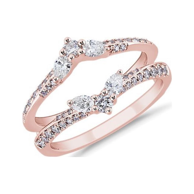 0,40 Carat Rond Taille Excellente Diamond Naturel Magnifique Alliance Éternité pour Mariée en Or Rose Massif 14K Taille 5
