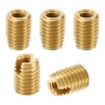 thumbnail image 1 of Unique Bargains Brass Threaded Repair Insert Nut, 5 Pcs M10x1.5 to M6x1 Thread Sleeve Reducing Nut Screw Reducer 14mm, 1 of 7