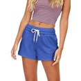 thumbnail image 3 of Wangsaura Women Loose Style Sports Shorts, Solid Color Elastic Waist Sweatpants, 3 of 7