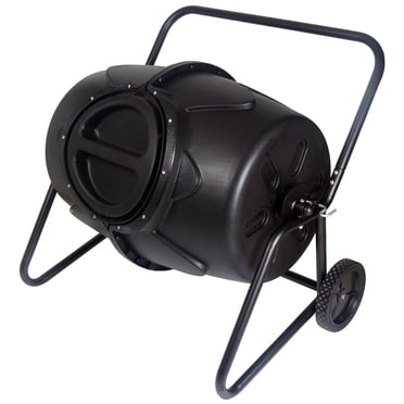 KoolScapes Poubelle à composter de 50 gallons, système de compostage à roulettes rotatif pour jardin, recyclage facile des déchets, noir