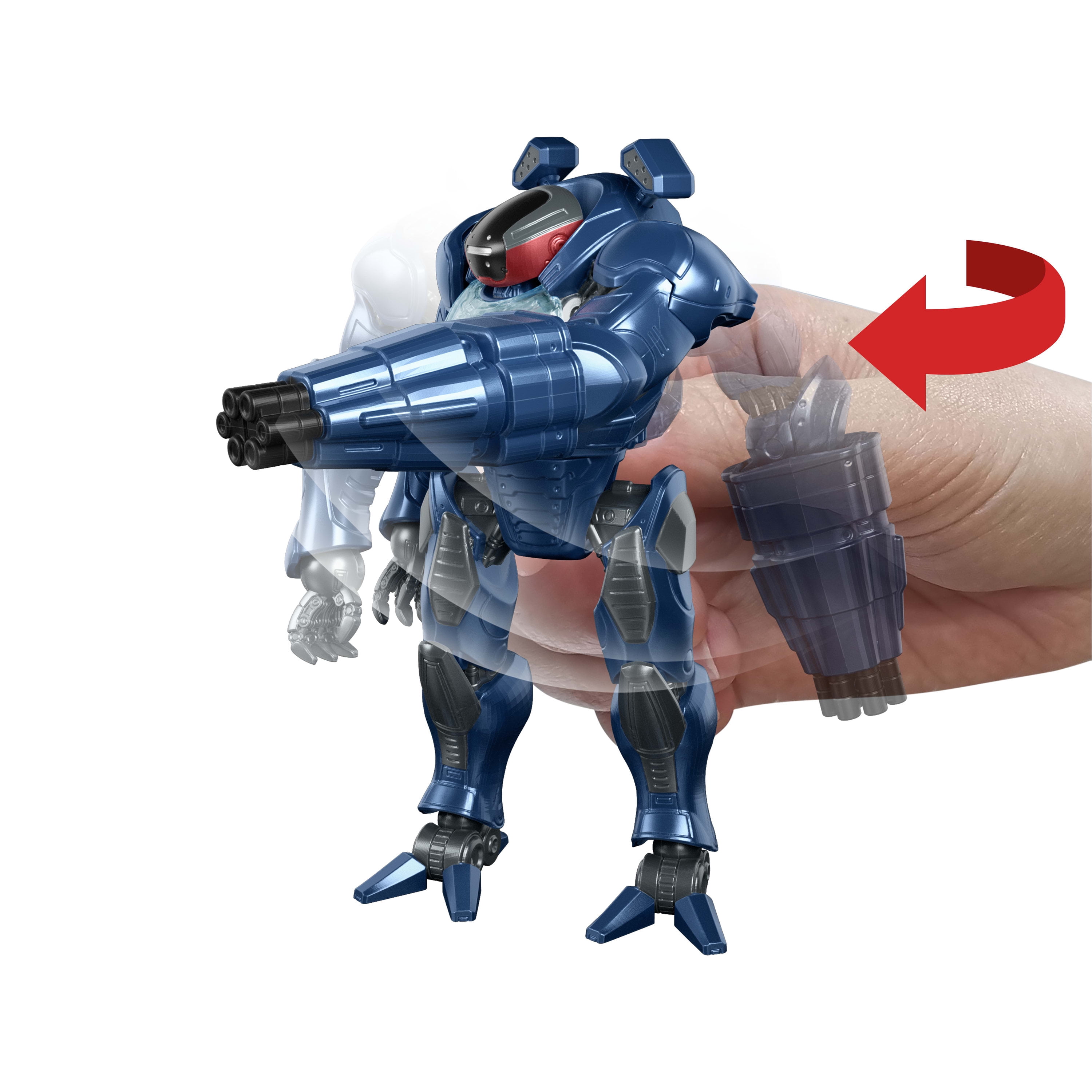 Figurine de Roboto Les Maîtres de l’univers en position de combat, 14 cm avec mouvement de tir rapide à torsion