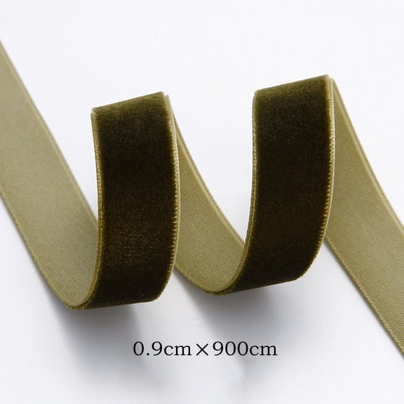 BUYISI High Quality Velvet Ribbon 10 Yards Versatile For Wedding And Party Decorations Army Green -0.9
