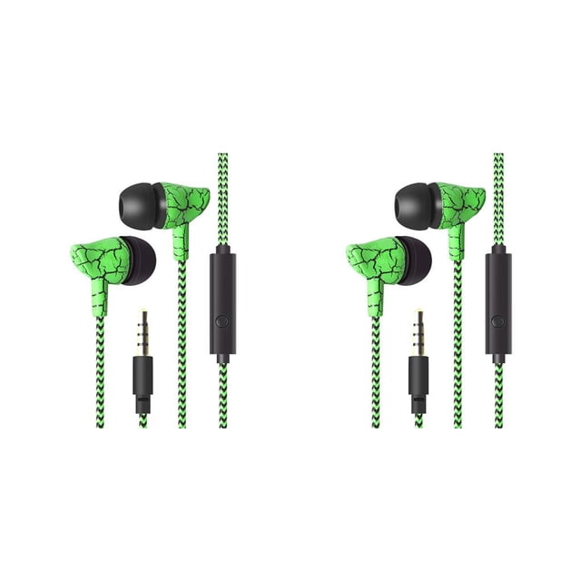 maskred Phone Music Wired Earphone In -ear Wire Control Cellphone 3 .5mm Plug Earbuds Headset 70cm 2Set