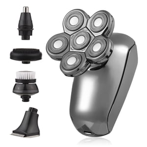 Amdohai Bald Head Shavers for Men Electric Rotary Razor LCD Display Beard Trimmer Grooming Kit 6D Razor with Shaver Facial Cleaner Nose Trimmer Dry Waterproof 800mAh USB Rechargeable Cordless