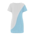 thumbnail image 3 of Robe T-Shirt pour Femmes Grande Taille à Enfiler d'Été Décontractée Mini Robe Couleur Unie à Coutures Robe de Détente Tenue Quotidienne, 3 of 5