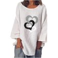 thumbnail image 2 of CEHVOM T-shirt à Manches Longues pour Femme, Col Rond, Imprimé, Ample, Décontracté, Mode, Automne, 2 of 5