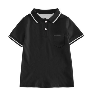 Sunnyoo Polo pour Petits Garçons, Couleur Unie, Manches Courtes, T-Shirt Décontracté, Hauts d'Uniforme Scolaire