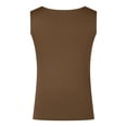 thumbnail image 5 of Hauts Grande Taille Crop Tops Femmes Col Carré Sans Manches Double Couche Débardeur Serré pour Femmes, 5 of 5