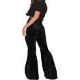 thumbnail image 2 of Pantalons Vintage en Velours Taille Haute pour Femmes Jambes Larges Rouge S, 2 of 3