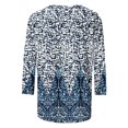 thumbnail image 5 of HKEJIAOI Chemises à Manches 3/4 pour Femmes Mi-Longues à Imprimé Floral Hauts d'Été L, 5 of 5