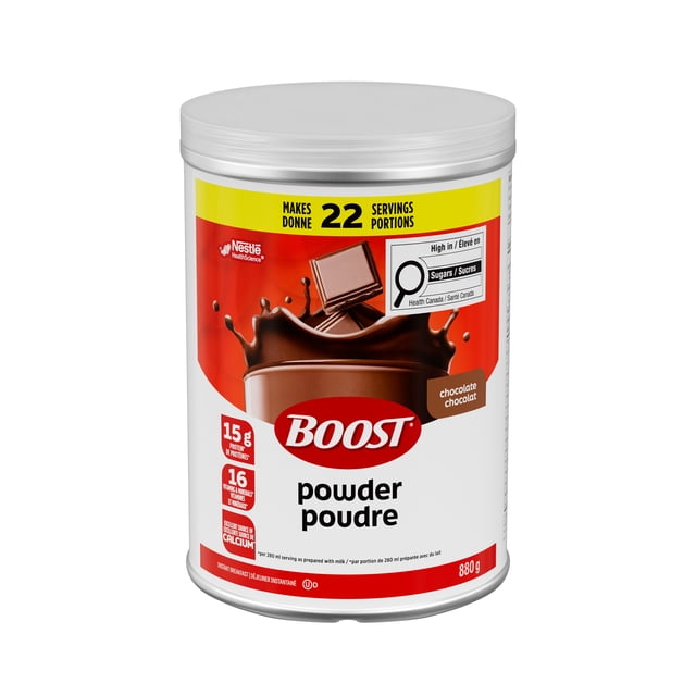 BOOST Instant Breakfast Powder, Chocolate, Drink Mix with Protein, Fibre & Calcium
