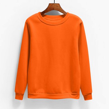 Frostluinai Chandail pour Femmes à Manches Longues, Chandail Décontracté à Col Rond, Chandails Amples, Grande Taille, Couleur Unie, Chandails d'Automne, Chandails pour Femmes