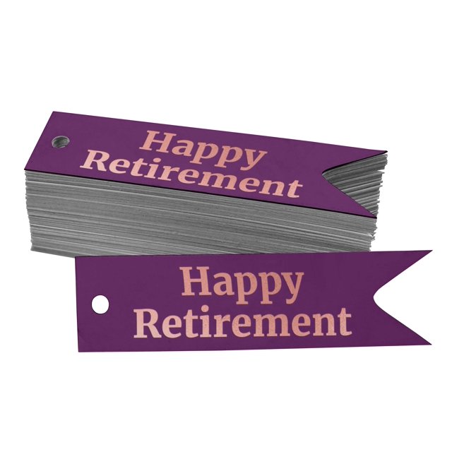 Inkdotpot Pack Of 100 Happy Retirement Favor Paper Tags Craft Real Rose Gold Foil Hang Tags