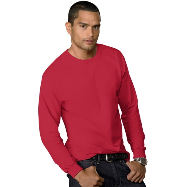 Hanes T-Shirt pour Hommes 5,2 oz COMFORTSOFT, Poids Lourd, L, Rouge Foncé