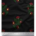 thumbnail image 1 of Soimoi Poly Georgette Fabric Leaves & Floral Block Fabric Prints by Yard 52 Inch Wide, 1 of 3