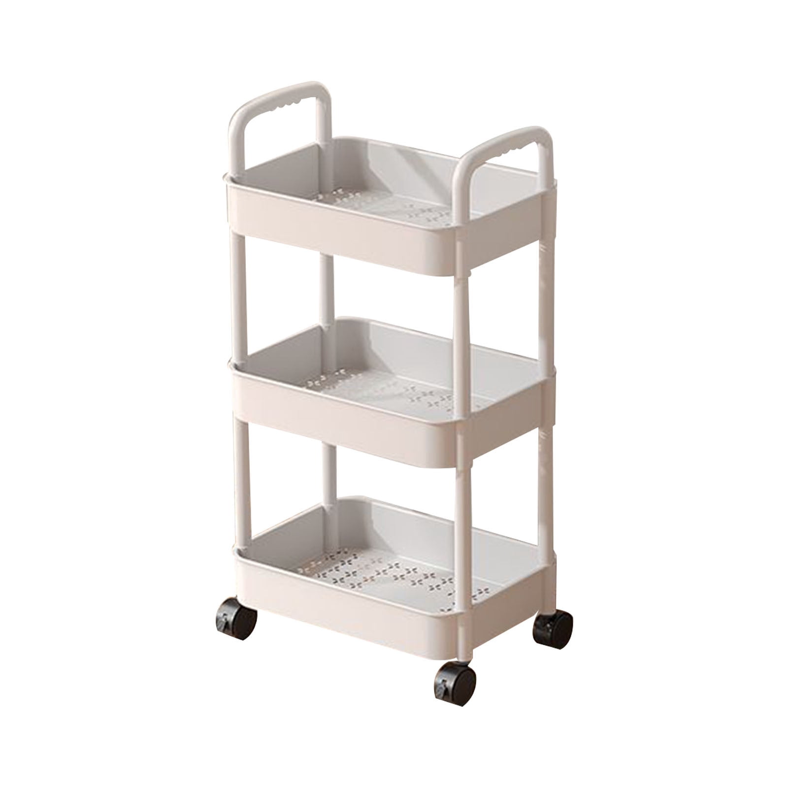 Meitianfacai 3-Tier Rolling Storage Cart With Wheels- Plastic Multi-Room Organizer For Kitchen- Living Room-Office -Bathroom