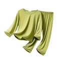 thumbnail image 1 of MIASHUI Ensemble de Pyjama T-Shirt à Manches Courtes et Pantalon pour Garçons, Décontracté, Vert, 10-12 Ans, 1 of 3