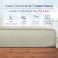 thumbnail image 2 of California Design Den King Fitted Sheet Only, Softest 400 Thread Count 100% Cotton Sateen, Deep Pocket, All-Around Elastic, Side Indicators - Taupe, 2 of 7