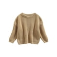 thumbnail image 1 of Faithtur Toddler Baby Round Neck Sweaters, Winter Warm Long Sleeve Candy Color Knit Pullovers, 1 of 7