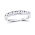 thumbnail image 2 of 14kt White Gold Womens Round Channel-set Diamond Single Row Wedding Band 1/4 Cttw, 2 of 4