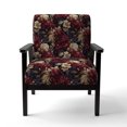 thumbnail image 4 of Designart « Grand Regency Damask I » Fauteuil d'Appoint Rembourré à Motif Floral Rouge - Fauteuil de Style Champêtre pour Salon, 4 of 7
