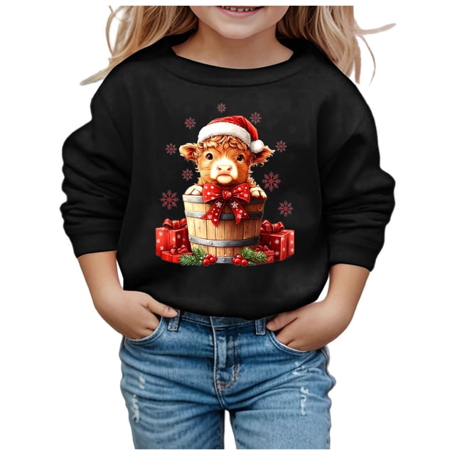 Chandail Doux à Manches Longues pour Fille, Graphique, Mignon, Col Rond, Chandails, Haut, Vêtements pour Filles