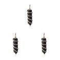 thumbnail image 2 of yingyy Wire Wrapped Charm Hanging Pendant Colorful Exquisite Crystal Crafting Necklace Keychains Earrings Accessories Black 3Set, 2 of 6