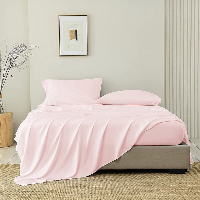 SGI Bedding 1000 TC Egyptian Cotton Bed Sheet Set - Queen Size Sheets 1000 Count Sheets for Queen Size Bed - Soft, Durable Sheets Cotton Sheets in 1000 TC 15" Deep Blush