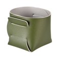 thumbnail image 2 of pitrice PU Sac de Rangement en Cuir Couleur Unie Pliable à la Mode à l'Épreuve des Rayures Clé Oreillette Boîte de Conteneur de Contrôle à Distance Argent Vert, 2 of 9